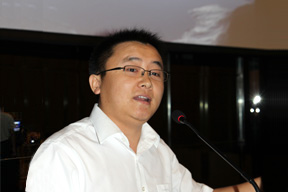 分論壇一：浙江寶業建設集團信息中心主任李鵬做主題發言
