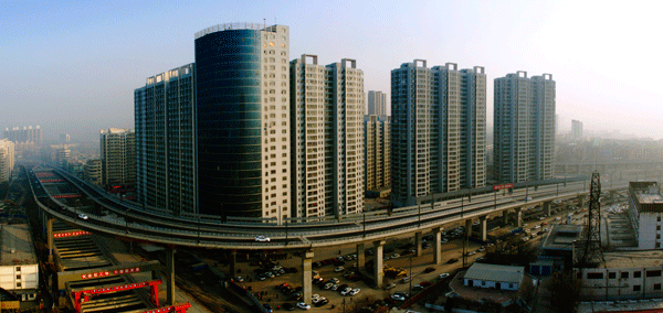中交一公局第三工程公司承建的太原最高城市立交橋&mdash;&mdash;尖草坪立交橋建成通車