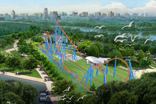 中冶設備院自主研發設計的世界首創十一環過山車通過國家設計鑒定