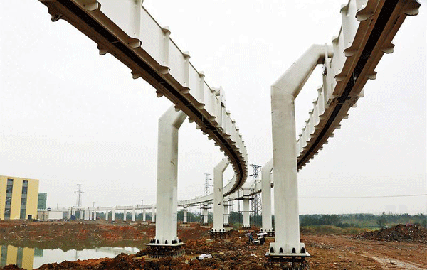 由中鐵寶橋承建的國內首個空鐵項目——中唐新能源空鐵試驗線在成都中唐空鐵產業園內全線貫通