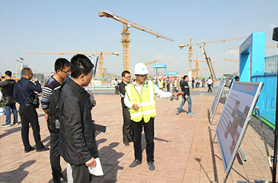 中建八局二公司奧林匹克中心項目現(xiàn)場觀摩