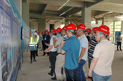 中建三局二公司武漢長江航運中心項目現場觀摩